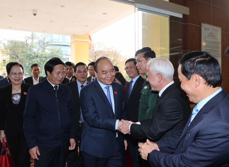 Thủ tướng Nguyễn Xuân Phúc với các đại biểu. (Ảnh: Thống Nhất/TTXVN)