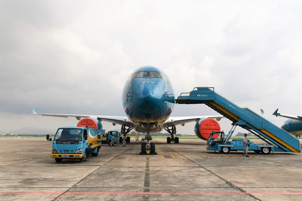 Với nguyễn tắc “An toàn là số 1”, các máy bay Vietnam Airlines đều được kiểm tra kỹ thuật và bảo dưỡng kỹ lưỡng trước khi cất cánh. (Ảnh:Vietnam+)