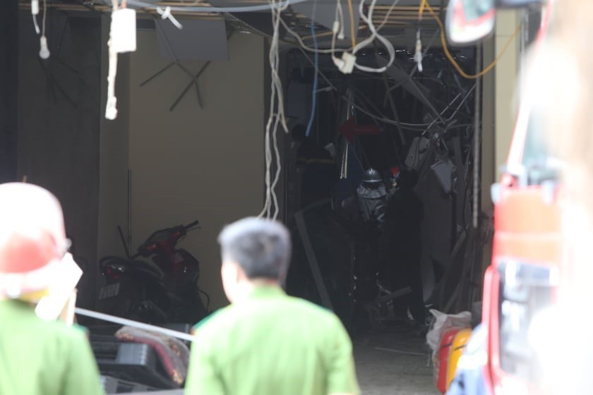 Hiện trường nơi xảy ra vụ nổ. (Ảnh: Thành Đạt/TTXVN)