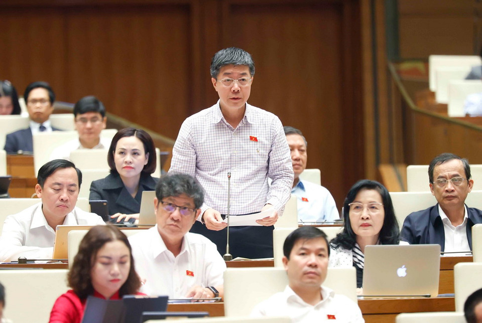 Đại biểu Quốc hội TP Cần Thơ Nguyễn Mạnh Hùng phát biểu ý kiến. (Ảnh: Doãn Tấn/TTXVN)