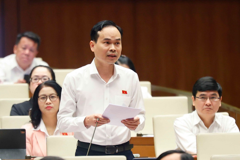Đại biểu Quốc hội TP Đà Nẵng Nguyễn Duy Minh phát biểu ý kiến. (Ảnh: Doãn Tấn/TTXVN)