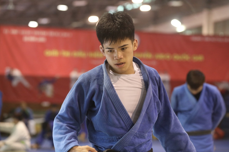 Vận động viên trẻ Chu Đức Đạt (23 tuổi) được Ban huấn luyện đặt nhiều kỳ vọng tại kỳ SEA Games lần này. (Ảnh: Minh Quyết/TTXVN)