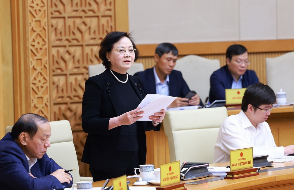 Bộ trưởng Bộ Nội vụ Phạm Thị Thanh Trà phát biểu. (Ảnh: Dương Giang/TTXVN)