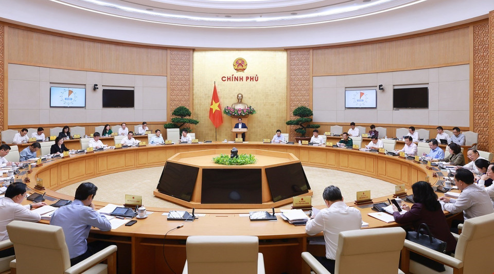 Phiên họp Chính phủ thường kỳ tháng 10 năm 2024. (Ảnh: Dương Giang/TTXVN)