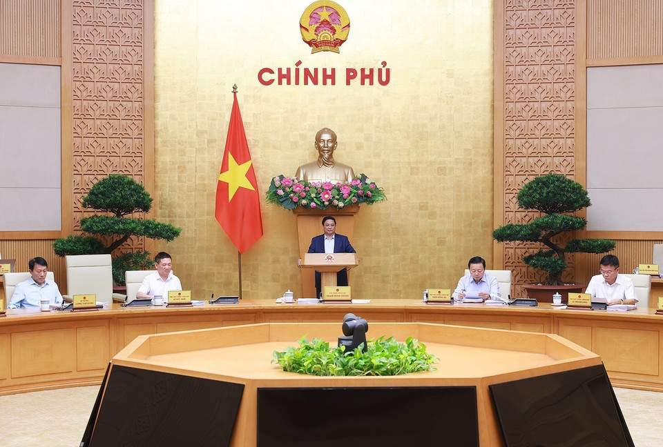 Thủ tướng Phạm Minh Chính chủ trì Phiên họp Chính phủ Thường kỳ tháng 10 năm 2024. (Ảnh: Dương Giang/TTXVN)