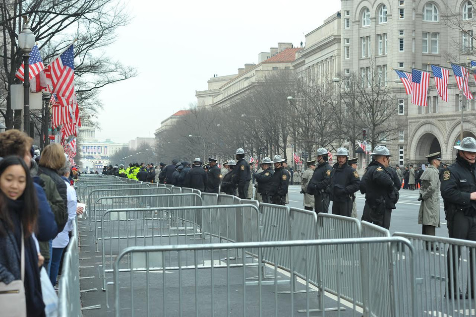Khoảng 30.000 nhân viên thực thi pháp luật và cảnh sát làm nhiệm vụ bảo vệ lễ nhậm chức. (Ảnh: Thanh Tuấn/Vietnam+)