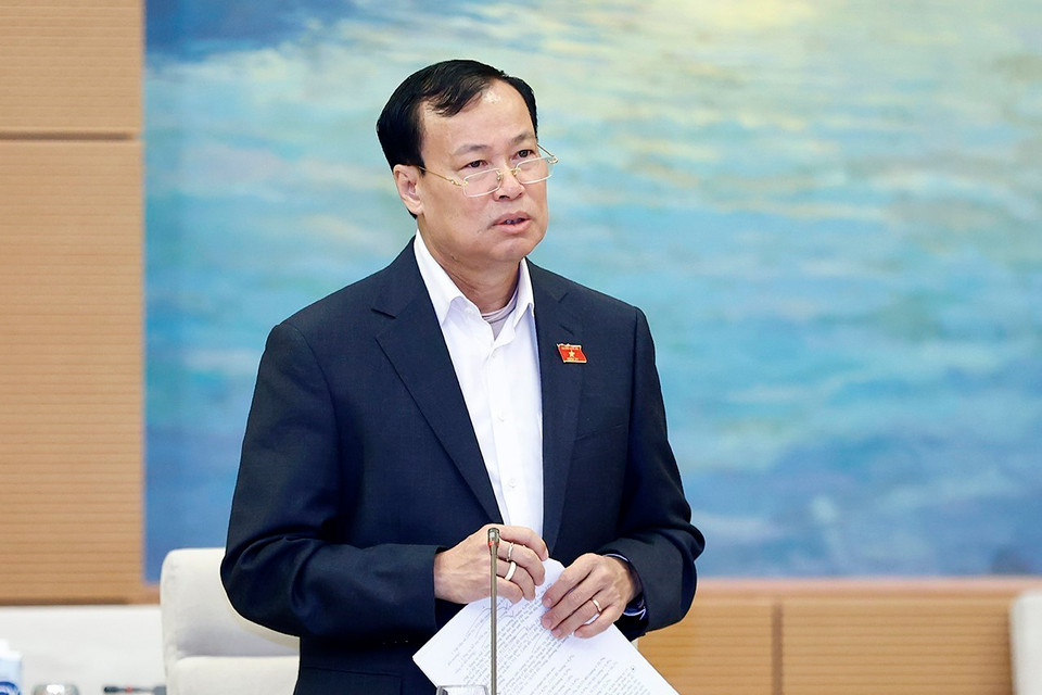 Chủ nhiệm Ủy ban Quốc phòng-An ninh của Quốc hội Lê Tấn Tới phát biểu. (Ảnh: Doãn Tấn/TTXVN)