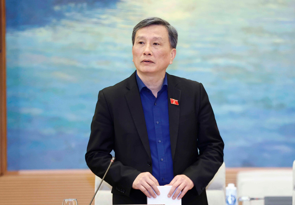 Chủ nhiệm Ủy ban Khoa học, Công nghệ và Môi trường Lê Quang Huy phát biểu. (Ảnh: Doãn Tấn/TTXVN)