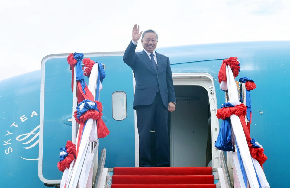 Chủ tịch nước Tô Lâm kết thúc tốt đẹp chuyến thăm cấp Nhà nước tới CHDCND Lào. (Ảnh: Nhan Sáng/TTXVN)