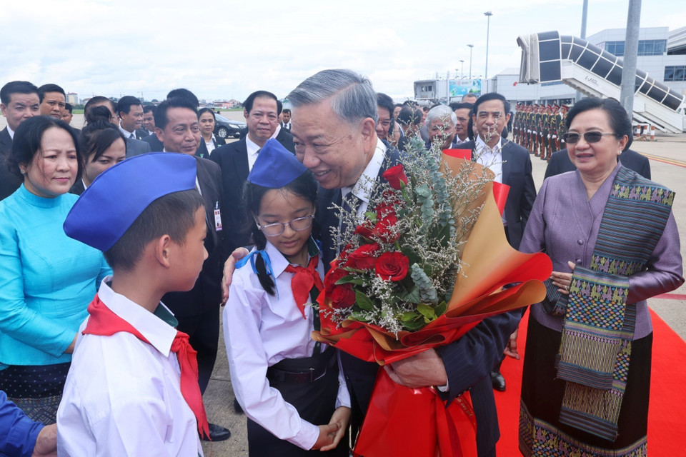 Lễ tiễn Chủ tịch nước Tô Lâm. (Ảnh: Nhan Sáng/TTXVN)