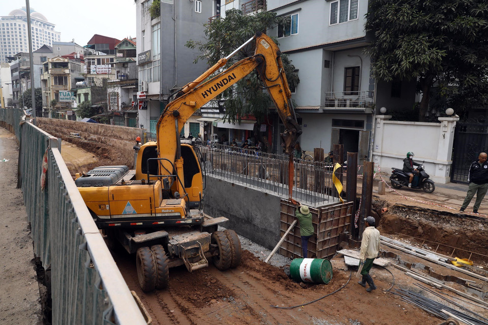 Công trình dự kiến sẽ được hoàn thành trong năm 2024, sau nhiều lần điều chỉnh tiến độ. (Ảnh: Huy Hùng/TTXVN)