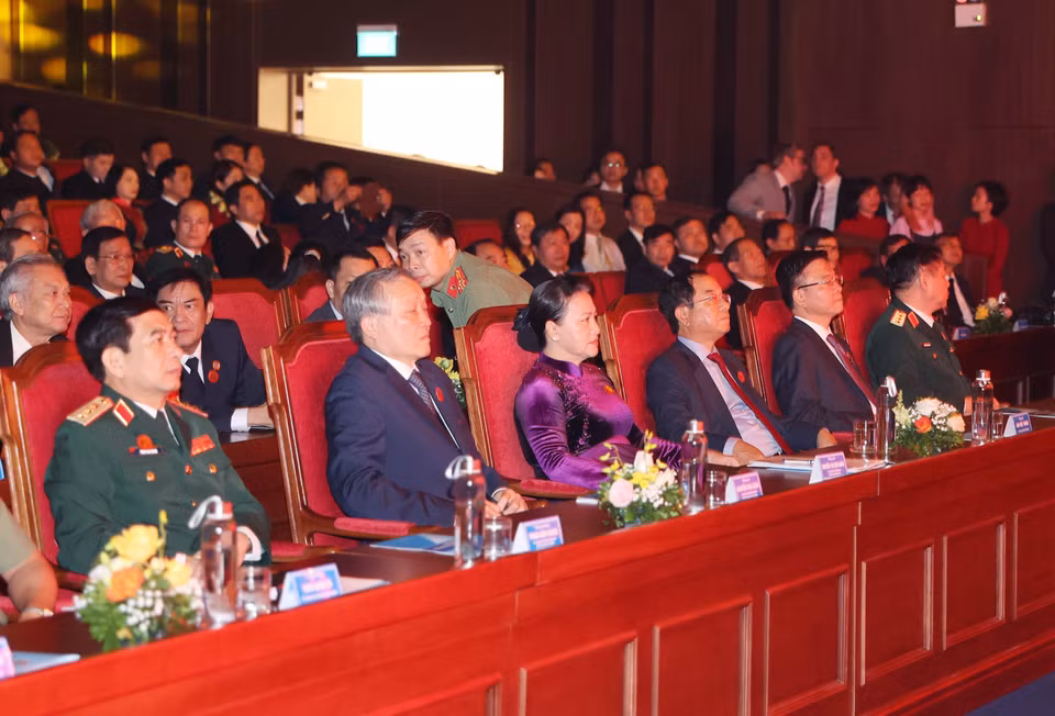 Chủ tịch Quốc hội Nguyễn Thị Kim Ngân dự Đại hội Thi đua yêu nước Tòa án nhân dân lần thứ IV. (Ảnh: Trọng Đức/TTXVN)