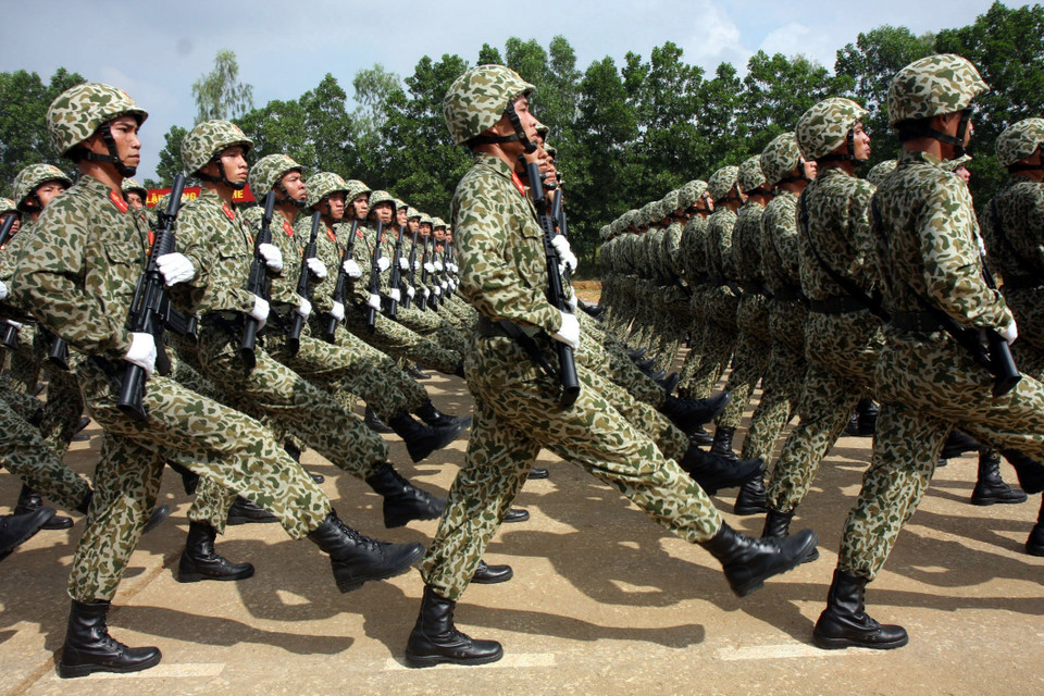 Bộ đội Đặc công tham gia tổng duyệt Đại lễ 1.000 năm Thăng Long-Hà Nội. (Ảnh: Trọng Đức/TTXVN)