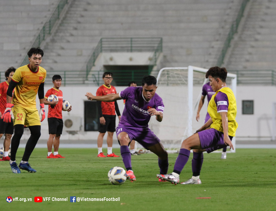 Các cầu thủ đều rất nỗ lực tập luyện để hy vọng mang về kết quả tốt nhất cho U23 Việt Nam. (Nguồn: VFF)