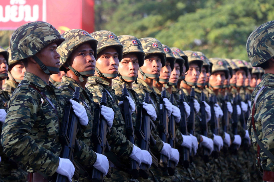 Lực lượng đặc biệt của Lào trong lễ diễu binh. (Ảnh: Phạm Kiên/Vietnam+)