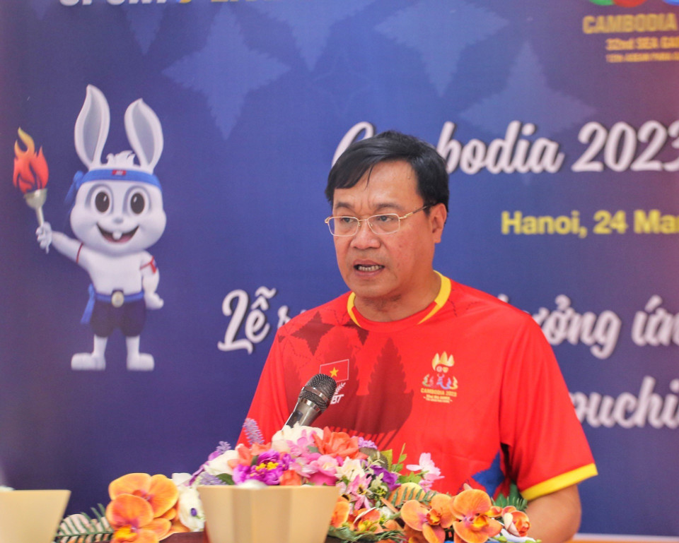Tổng cục trưởng Tổng cục Thể dục Thể thao Đặng Hà Việt phát biểu. (Ảnh: Tuấn Đức/TTXVN)