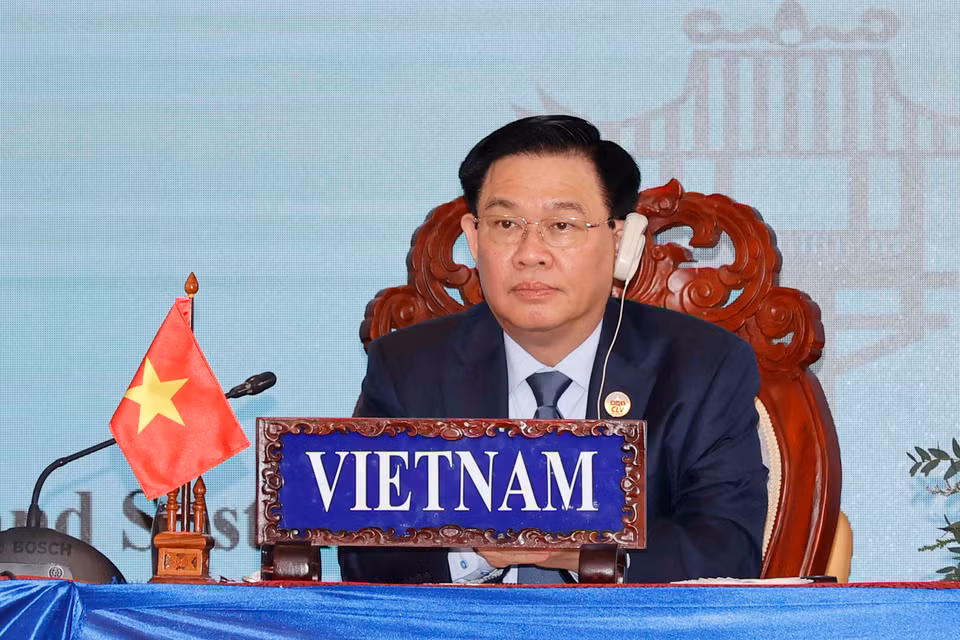 Chủ tịch Quốc hội Vương Đình Huệ dự phiên họp. (Ảnh: Doãn Tấn/TTXVN)