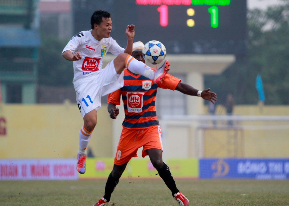 Nhưng Hà Nội T&amp;T đã quân bình tỷ số. (Ảnh: Minh Chiến/Vietnam+)