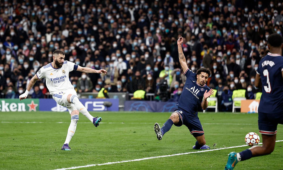 Tiền đạo người Pháp gỡ hòa 1-1 cho Real ở phút 61 sau sai lầm của thủ thành Donnarumma. (Nguồn: realmadrid)