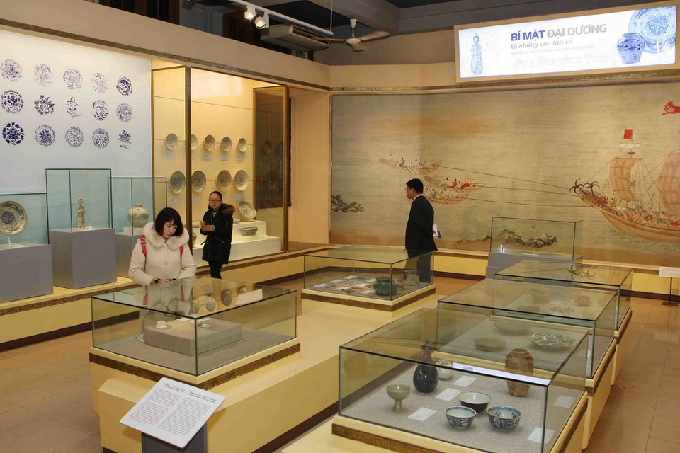 Một góc không gian trưng bày. (Ảnh: Thanh Tùng/TTXVN)