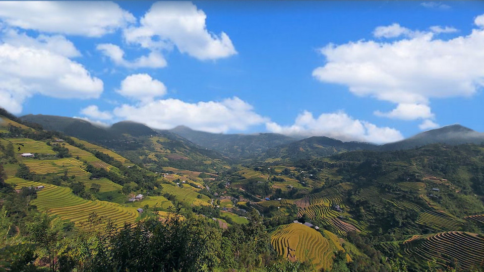 Ruộng bậc thang ở Bản Luốc, huyện Hoàng Su Phì (Hà Giang)(Ảnh: Nguyễn Chiến/TTXVN)