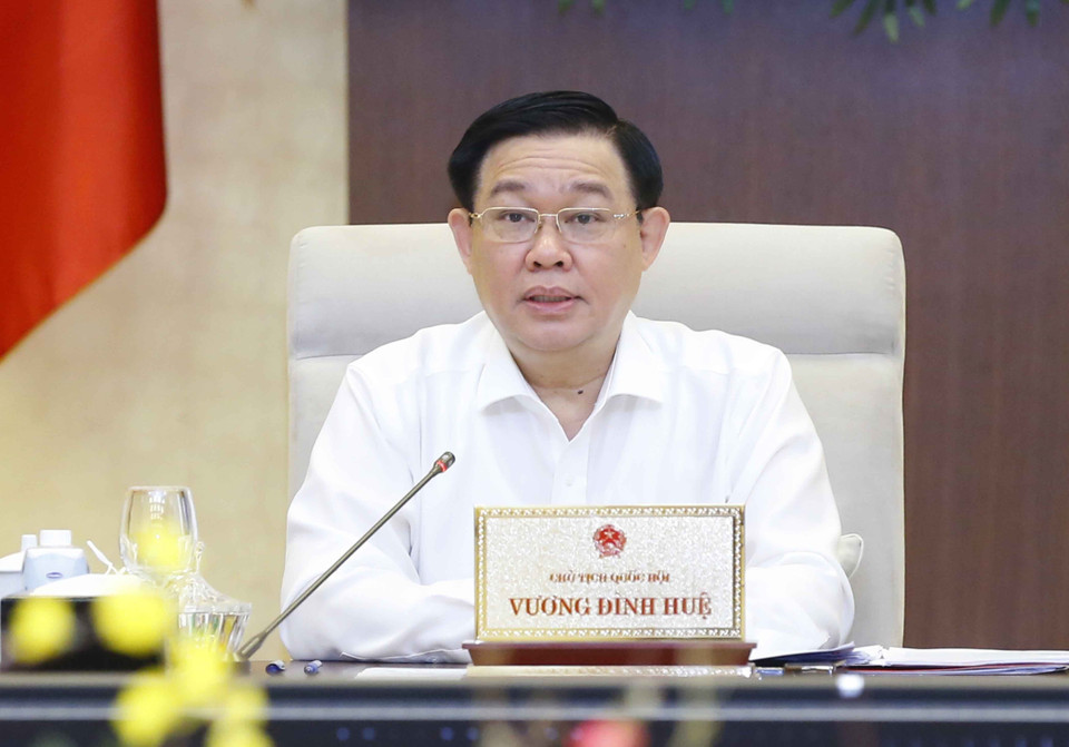 Chủ tịch Quốc hội Vương Đình Huệ phát biểu. (Ảnh: Doãn Tấn/TTXVN)