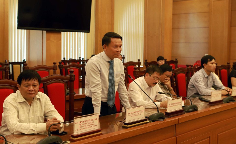 Ông Nguyễn Đức Lợi, Ủy viên Trung ương Đảng, Tổng Giám đốc Thông tấn xã Việt Nam phát biểu tại lễ ký. (Ảnh: Hoàng Hùng/TTXVN)