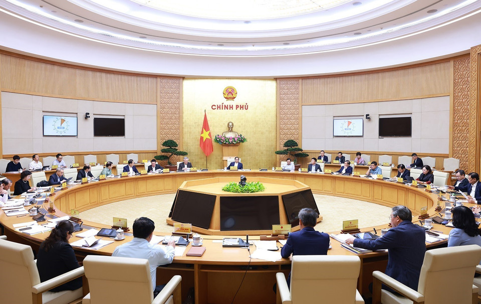 Phiên họp Chính phủ chuyên đề về xây dựng pháp luật tháng 12 năm 2024. (Ảnh: Dương Giang/TTXVN)