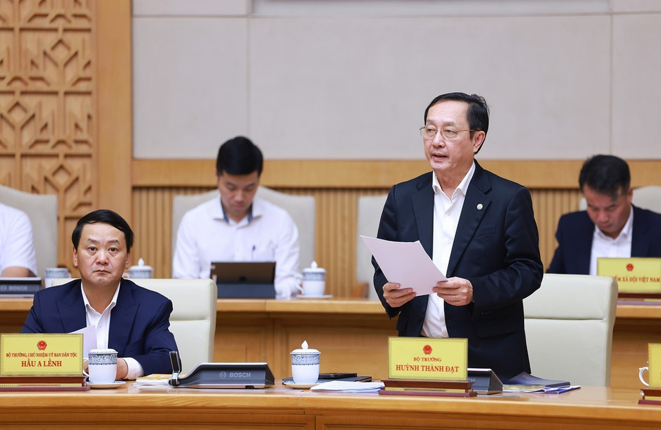 Bộ trưởng Bộ Khoa học và Công nghệ Huỳnh Thành Đạt phát biểu. (Ảnh: Dương Giang/TTXVN)