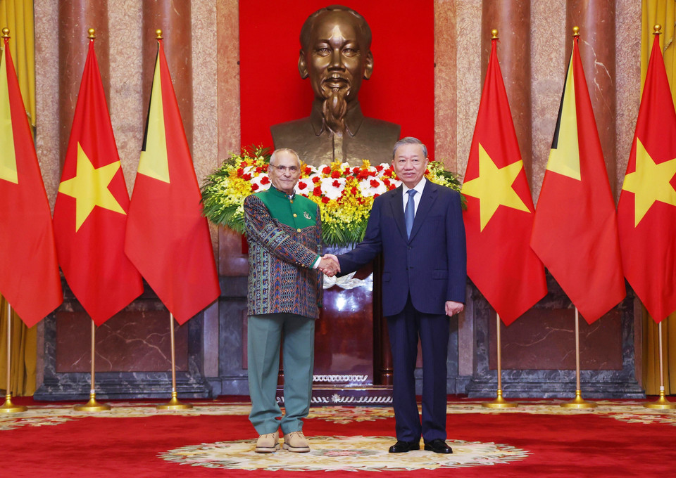 Chủ tịch nước Tô Lâm và Tổng thống Timor-Leste Jose Ramos-Horta. (Ảnh: Lâm Khánh/TTXVN)