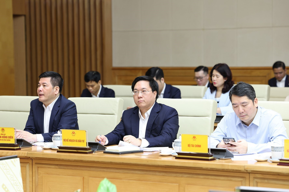 Đại diện các Bộ tham dự buổi làm việc. (Ảnh: Dương Giang/TTXVN)