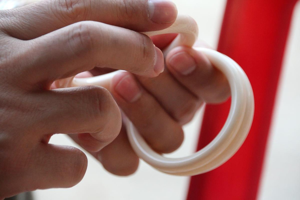 Các sản phẩm được chế tác từ ngà voi. (Ảnh: PV/Vietnam+)