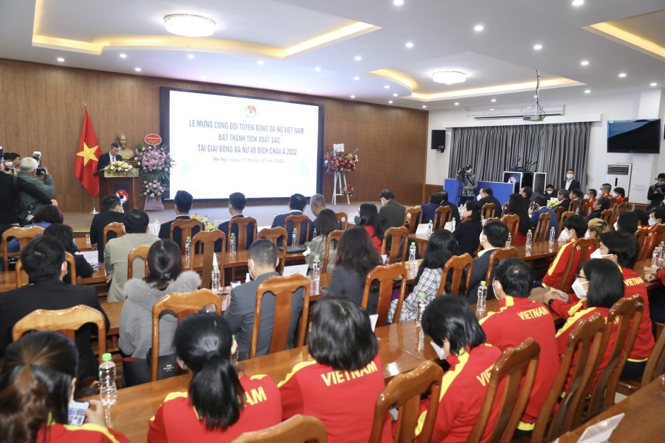 Quang cảnh Lễ mừng công. (Ảnh: Minh Quyết/TTXVN)