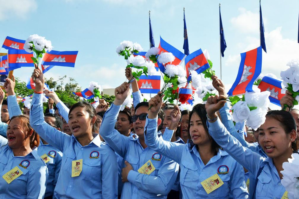 Hoạt động kỷ niệm trọng thể 62 năm ngày Campuchia giành độc lập. (Ảnh: Xuân Khu/Vietnam+)