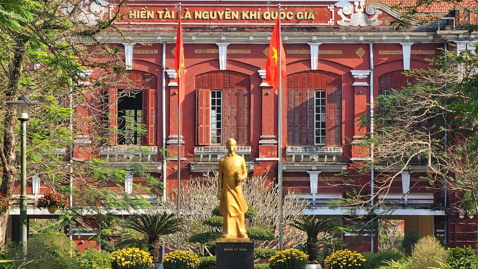 Trường Trung học Phổ thông Chuyên Quốc học Huế là ngôi trường mà Chủ tịch Hồ Chí Minh từng theo học vào những năm đầu thế kỷ 20. (Ảnh: Tường Vi/TTXVN)