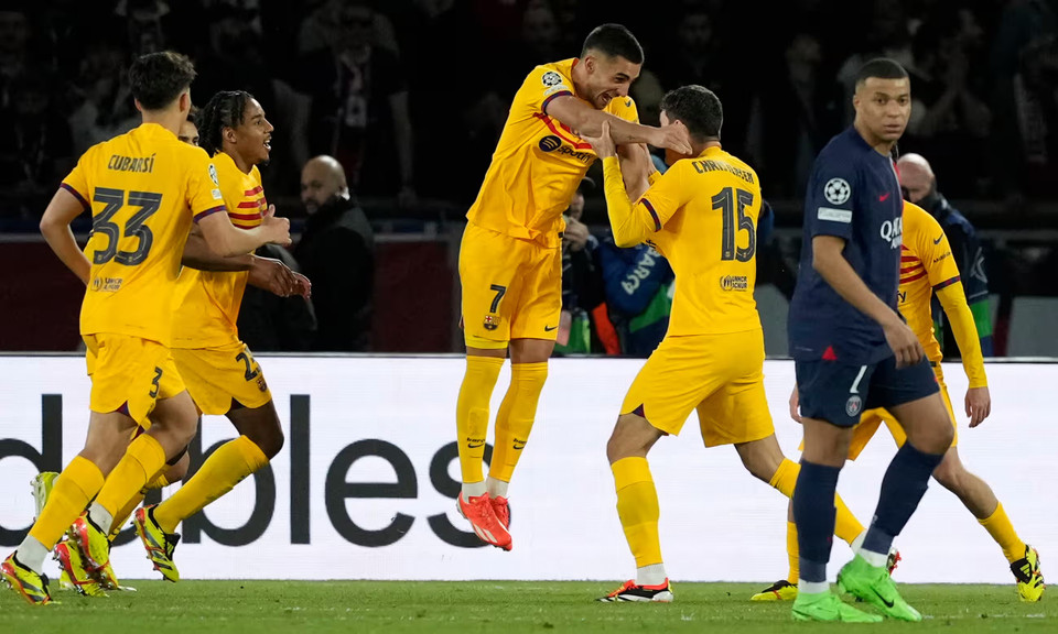Kết quả này giúp Barcelona có lợi thế rất lớn trước khi trở về sân nhà đá trận lượt về tứ kết Champions League với PSG. (Nguồn: AP)