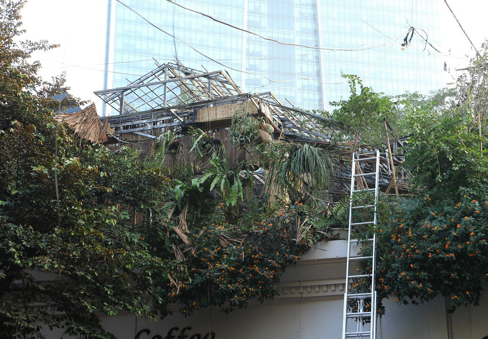 Hiện trường vụ cháy. (Ảnh: Doãn Tấn/TTXVN)