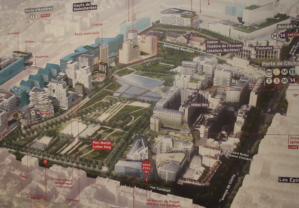 Khu đô thi sinh thái Clichy-Batignolles có diện tích 54ha, trong đó có 10 ha làm công viên. Sau khi hoàn thành, khu đô thị sinh thái này sẽ có hơn 7.500 cư dân sinh sống, khoảng 12.500 chỗ làm việc. (Ảnh: Hùng Võ/Vietnam+)