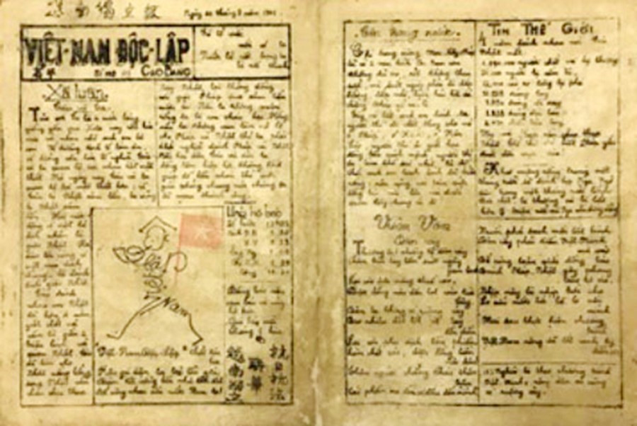 Báo Việt Nam Độc lập (số đầu tiên được đánh số 101, ra ngày 1/8/1941) do Bác Hồ sáng lập để tuyên truyền giác ngộ cách mạng, biểu dương những tấm gương người tốt việc tốt, qua đó giáo dục tinh thần yêu nước, đoàn kết dân tộc, tinh thần dám xả thân vì độc lập, tự do của dân tộc. (Ảnh: Tư liệu TTXVN)