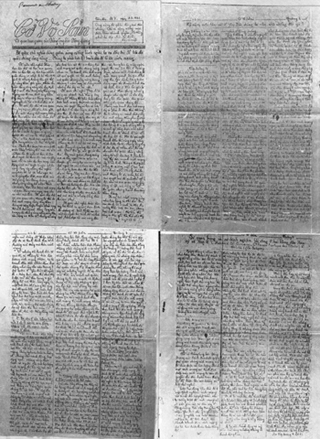 Báo Cờ Vô Sản, cơ quan Trung ương của Đảng Cộng sản Đông Dương, số 3, số đặc biệt, ra ngày 1/2/1931. (Ảnh: Tư liệu TTXVN)
