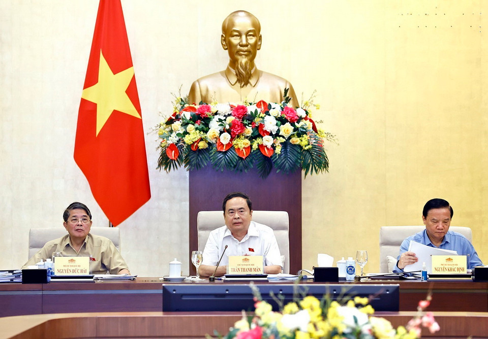 Chủ tịch Quốc hội Trần Thanh Mẫn phát biểu. (Ảnh: Doãn Tấn/TTXVN)