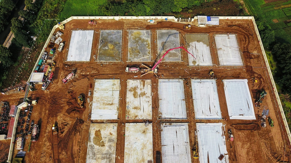 Bệnh viện được xây dựng trên diện tích lớn với quy mô từ 500 – 700 giường bệnh. (Ảnh: Thành Đạt/TTXVN)