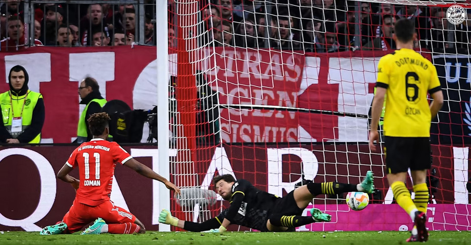 Họ có bàn thắng nâng tỷ số lên 4-0 sau pha đệm bóng của Coman từ đường kiến tạo của Sane. (Nguồn: FcBayern)