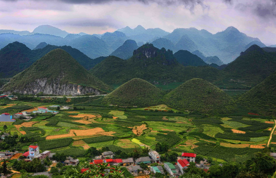 Địa danh nổi tiếng núi đôi Quản Bạ. (Ảnh: Thành Đạt/TTXVN)