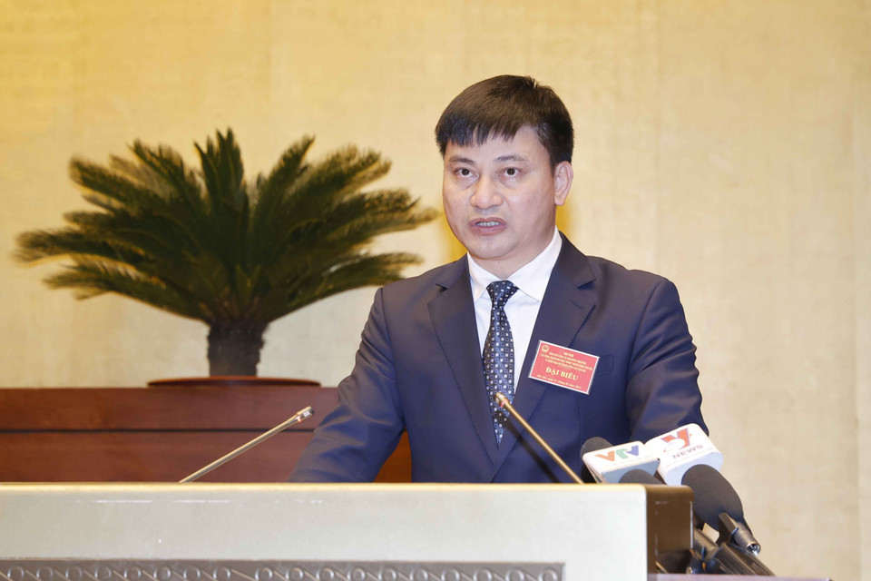 Phó Chủ tịch HĐND tỉnh Vĩnh Phúc Nguyễn Trung Hải phát biểu. (Ảnh: Doãn Tấn/TTXVN)