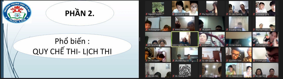 Trường THCS Ngọc Lâm (quận Long Biên) tổ chức gặp gỡ thí sinh, phụ huynh và phổ biến quy chế thi trong tối 10/6. (Nguồn: TTXVN)