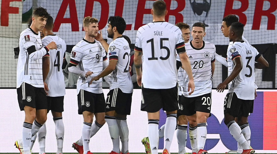 Timo Werner (số 9) là người đã phá vỡ thế bế tắc cho đội tuyển Đức. (Nguồn: DFB)