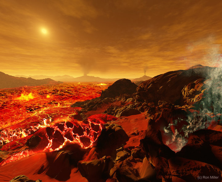 Khí gas dầy đặc khiến việc nhìn thấy Mặt Trời khi đang ở trên mặt Sao Kim là rất khó khăn. (Nguồn: Sputnik)