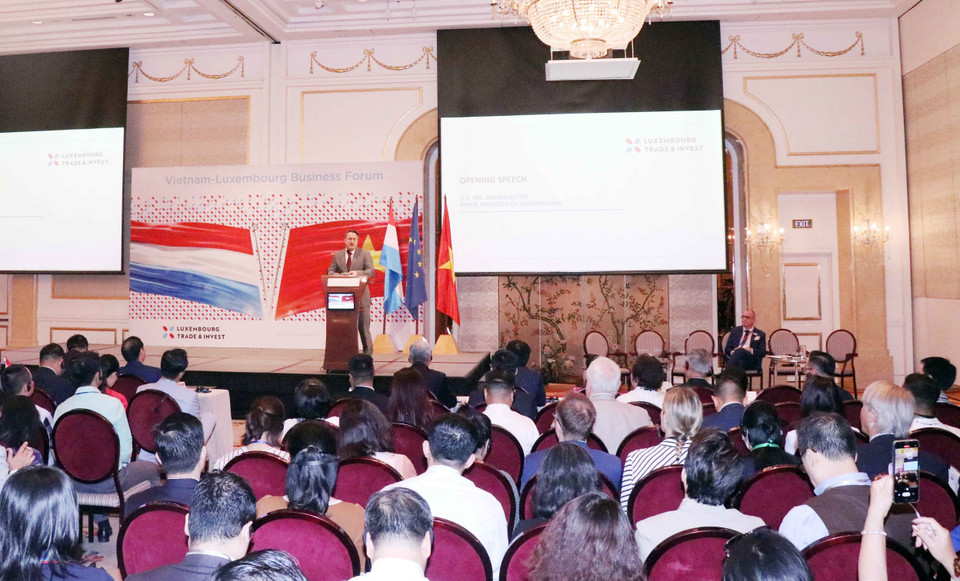 Quang cảnh Diễn đàn Doanh nghiệp Việt Nam-Luxembourg. (Ảnh: Xuân Khu/TTXVN)