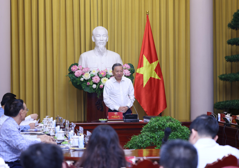 Chủ tịch nước Tô Lâm chủ trì họp Ban Chỉ đạo Cải cách Tư pháp Trung ương. (Ảnh: Lâm Khánh/TTXVN)